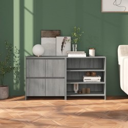vidaXL Aparador de 2 piezas madera manufacturada gris Sonoma
