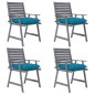 vidaXL Sillas de comedor jardín con cojines 4 uds madera maciza acacia vidaXL Sillas de comedor jardín con cojines 4 uds madera maciza acacia