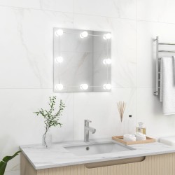 vidaXL Espejo de pared con luces LED cuadrado de vidrio