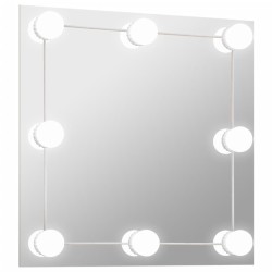 vidaXL Espejo de pared con luces LED cuadrado de vidrio