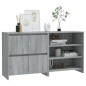 vidaXL Aparador de 2 piezas madera manufacturada gris Sonoma