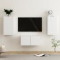 vidaXL Set de muebles de salón TV 3 piezas madera de ingeniería blanco vidaXL Set de muebles de salón TV 3 piezas madera de ingeniería blanco