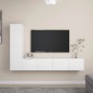 vidaXL Set de muebles de salón TV 4 piezas madera de ingeniería blanco vidaXL Set de muebles de salón TV 4 piezas madera de ingeniería blanco