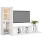 vidaXL Set de muebles de salón TV 4 piezas madera de ingeniería blanco vidaXL Set de muebles de salón TV 4 piezas madera de ingeniería blanco