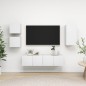 vidaXL Set de muebles de salón TV 5 piezas madera de ingeniería blanco