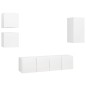 vidaXL Set de muebles de salón TV 5 piezas madera de ingeniería blanco