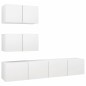 vidaXL Set de muebles de salón TV 4 piezas madera de ingeniería blanco vidaXL Set de muebles de salón TV 4 piezas madera de ingeniería blanco