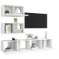 vidaXL Set de muebles de salón TV 4 piezas madera de ingeniería blanco vidaXL Set de muebles de salón TV 4 piezas madera de ingeniería blanco