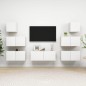 vidaXL Set de muebles de salón TV 7 piezas madera de ingeniería blanco