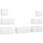 vidaXL Set de muebles de salón TV 7 piezas madera de ingeniería blanco