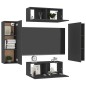 vidaXL Set de muebles de salón TV 4 pzas madera de ingeniería negro vidaXL Set de muebles de salón TV 4 pzas madera de ingeniería negro