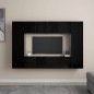 vidaXL Set de muebles de salón TV 8 piezas madera ingeniería negro vidaXL Set de muebles de salón TV 8 piezas madera ingeniería negro