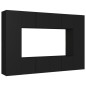 vidaXL Set de muebles de salón TV 8 piezas madera ingeniería negro vidaXL Set de muebles de salón TV 8 piezas madera ingeniería negro