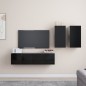 vidaXL Set de muebles de salón TV 4 piezas madera de ingeniería negro vidaXL Set de muebles de salón TV 4 piezas madera de ingeniería negro