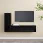 vidaXL Set de muebles de salón TV 3 pzas madera de ingeniería negro vidaXL Set de muebles de salón TV 3 pzas madera de ingeniería negro