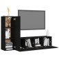 vidaXL Set de muebles de salón TV 3 pzas madera de ingeniería negro vidaXL Set de muebles de salón TV 3 pzas madera de ingeniería negro