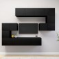 vidaXL Set de muebles de salón TV 8 piezas madera ingeniería negro vidaXL Set de muebles de salón TV 8 piezas madera ingeniería negro