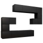 vidaXL Set de muebles de salón TV 8 piezas madera ingeniería negro vidaXL Set de muebles de salón TV 8 piezas madera ingeniería negro