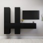 vidaXL Set de muebles de salón TV 7 piezas madera ingeniería negro