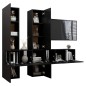 vidaXL Set de muebles de salón TV 7 piezas madera ingeniería negro