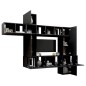 vidaXL Set de muebles de salón TV 10 piezas madera ingeniería negro vidaXL Set de muebles de salón TV 10 piezas madera ingeniería negro