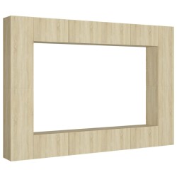 vidaXL Set de muebles salón TV 8 pzas madera ingeniería roble Sonoma