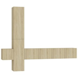 vidaXL Set muebles de salón TV 5 pzas madera ingeniería roble Sonoma