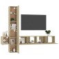 vidaXL Set muebles de salón TV 5 pzas madera ingeniería roble Sonoma