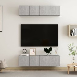 vidaXL Set muebles de salón TV 4 piezas madera ingeniería roble Sonoma