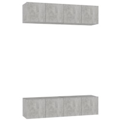 vidaXL Set muebles de salón TV 4 piezas madera ingeniería roble Sonoma