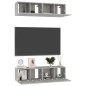 vidaXL Set muebles de salón TV 4 piezas madera ingeniería roble Sonoma