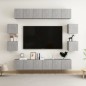 vidaXL Set de muebles de salón 10 pzas madera ingeniería gris hormigón