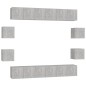 vidaXL Set de muebles de salón 10 pzas madera ingeniería gris hormigón