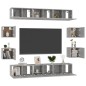 vidaXL Set de muebles de salón 10 pzas madera ingeniería gris hormigón
