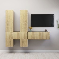 vidaXL Muebles de pared de TV 7 pzas aglomerado color roble Sonoma  