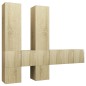vidaXL Muebles de pared de TV 7 pzas aglomerado color roble Sonoma  