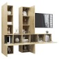 vidaXL Muebles de pared de TV 7 pzas aglomerado color roble Sonoma  