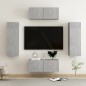 vidaXL Set de muebles de salón 4 pzas madera ingeniería gris hormigón vidaXL Set de muebles de salón 4 pzas madera ingeniería gris hormigón