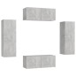 vidaXL Set de muebles de salón 4 pzas madera ingeniería gris hormigón vidaXL Set de muebles de salón 4 pzas madera ingeniería gris hormigón