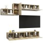vidaXL Set de muebles salón TV 7 pzas madera ingeniería roble Sonoma