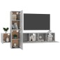 vidaXL Set de muebles de salón 5 pzas madera ingeniería gris hormigón vidaXL Set de muebles de salón 5 pzas madera ingeniería gris hormigón
