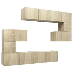 vidaXL Set de muebles para TV 8 pzas madera contrachapada roble Sonoma