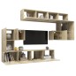 vidaXL Set de muebles para TV 8 pzas madera contrachapada roble Sonoma
