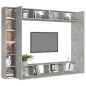 vidaXL Set muebles de salón TV 8 pzas madera ingeniería gris hormigón vidaXL Set muebles de salón TV 8 pzas madera ingeniería gris hormigón
