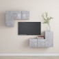 vidaXL Set muebles de salón TV 4 pzas madera ingeniería gris hormigón vidaXL Set muebles de salón TV 4 pzas madera ingeniería gris hormigón