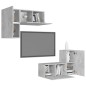 vidaXL Set muebles de salón TV 4 pzas madera ingeniería gris hormigón vidaXL Set muebles de salón TV 4 pzas madera ingeniería gris hormigón
