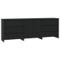 vidaXL Aparador de 3 piezas madera manufacturada negro vidaXL Aparador de 3 piezas madera manufacturada negro
