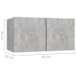 vidaXL Set muebles de salón TV 8 pzas madera ingeniería gris hormigón