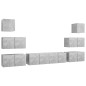vidaXL Set muebles de salón TV 8 pzas madera ingeniería gris hormigón vidaXL Set muebles de salón TV 8 pzas madera ingeniería gris hormigón
