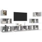 vidaXL Set muebles de salón TV 8 pzas madera ingeniería gris hormigón vidaXL Set muebles de salón TV 8 pzas madera ingeniería gris hormigón